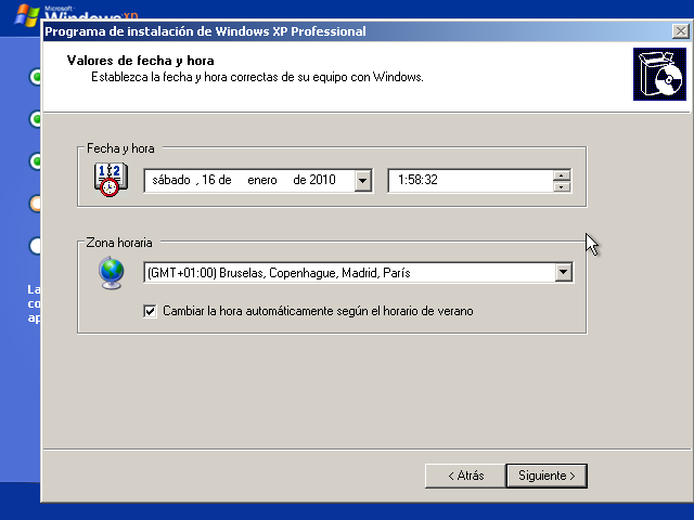 Instalar Windows XP, 15, Localizacion