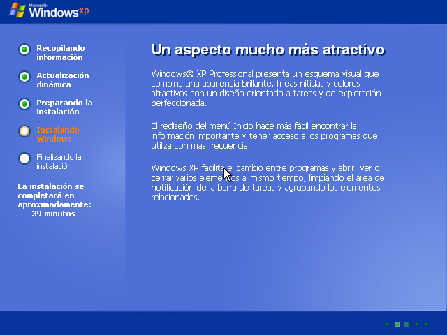 Instalar Windows XP, 10, Informacion sobre la instalacion desde nuestro disco duro