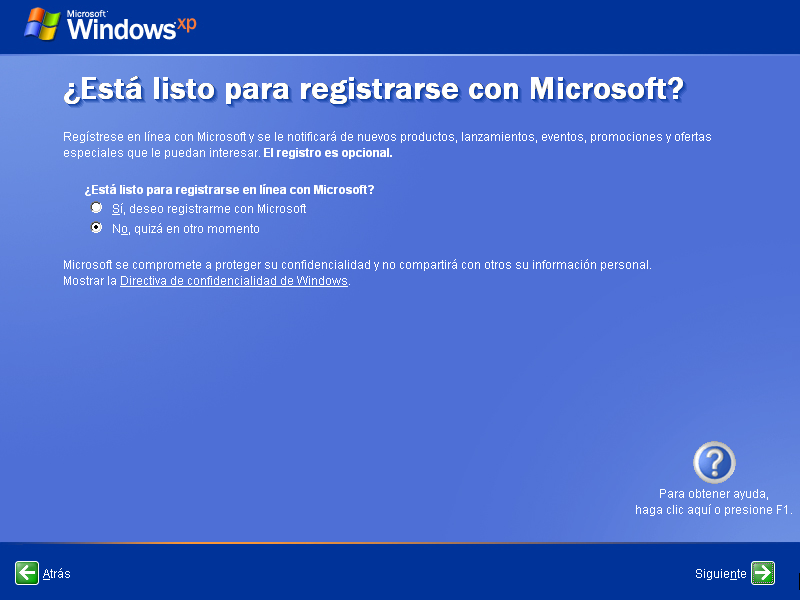 Instalar Windows XP, 25, Registrar Windows