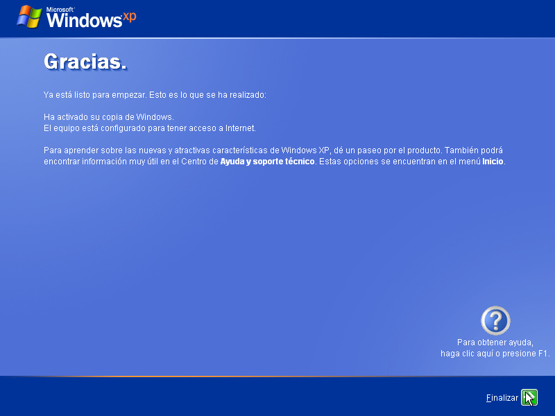 Instalar Windows XP, 28, Resumen final